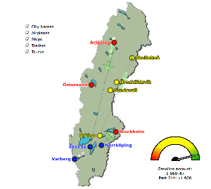Vehicle map of Sweden